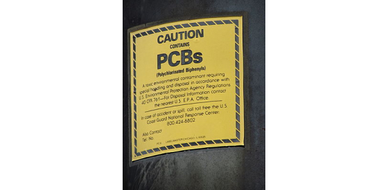 PCB's sign saying "Caution, contains PCB's"