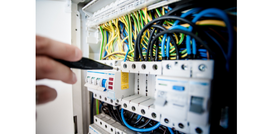 Man working on electronics