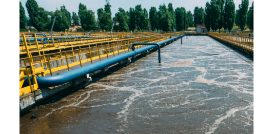 Turbidity in water can make water appear murky, hazy, milky, or dirty water at a treatment plant in a large holding tank